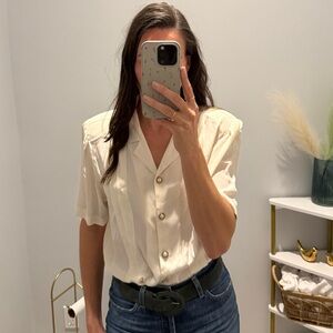 Vintage Elite International ss Blouse PTP 22”